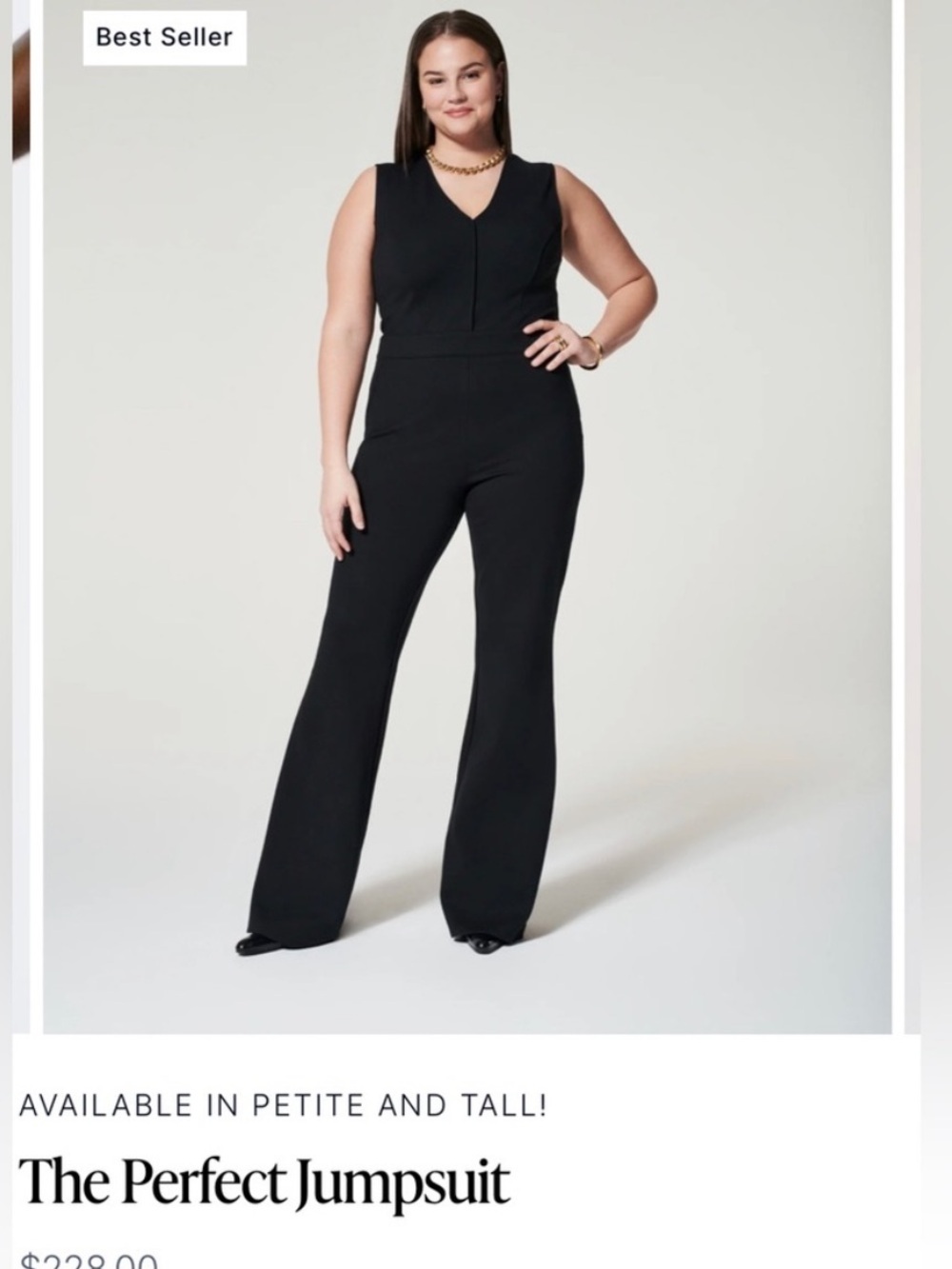 Spanx Perfect Jumpsuit Petite Small Classic Black NEW
